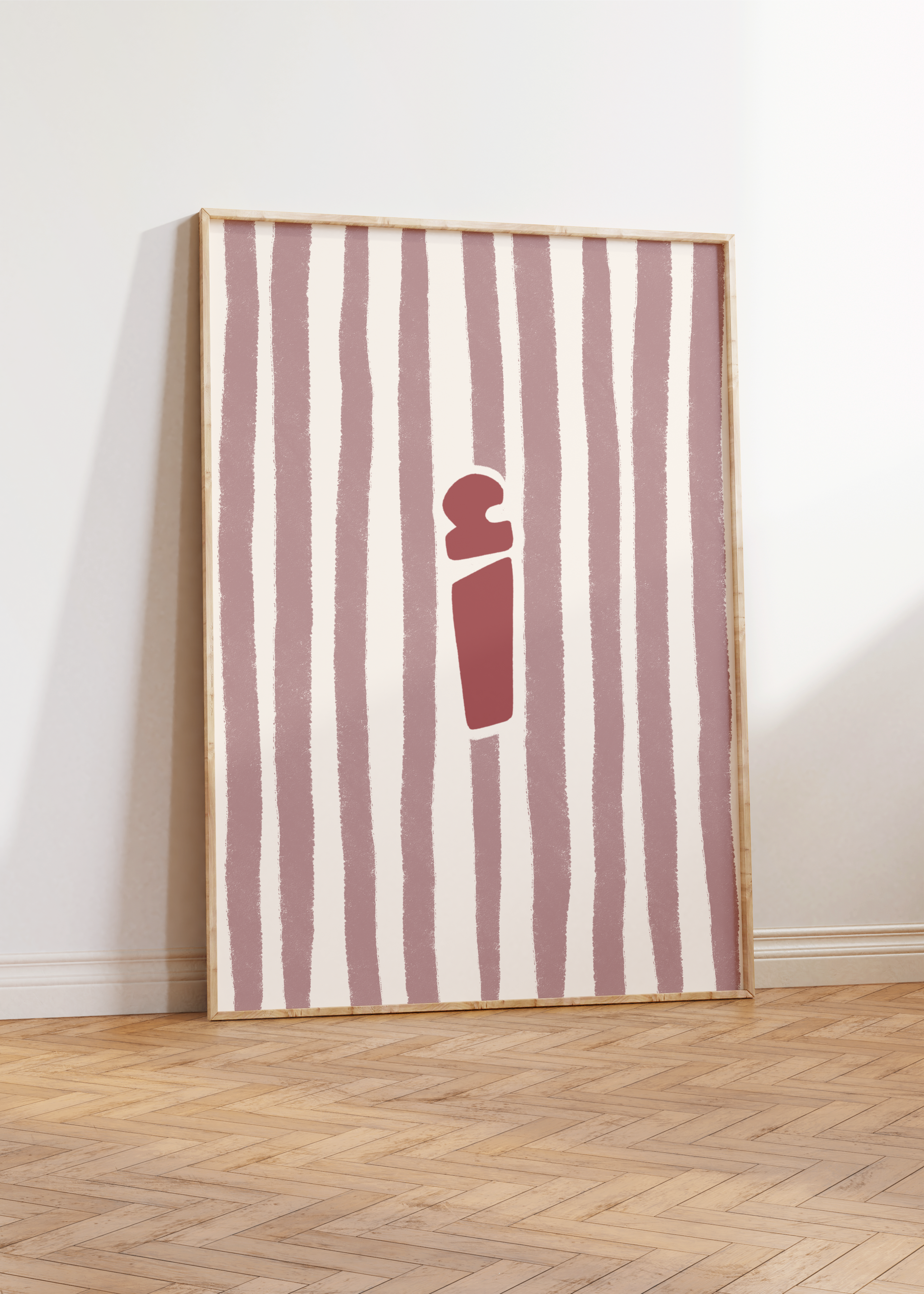 Arabic Letter Print: Pink Stripe