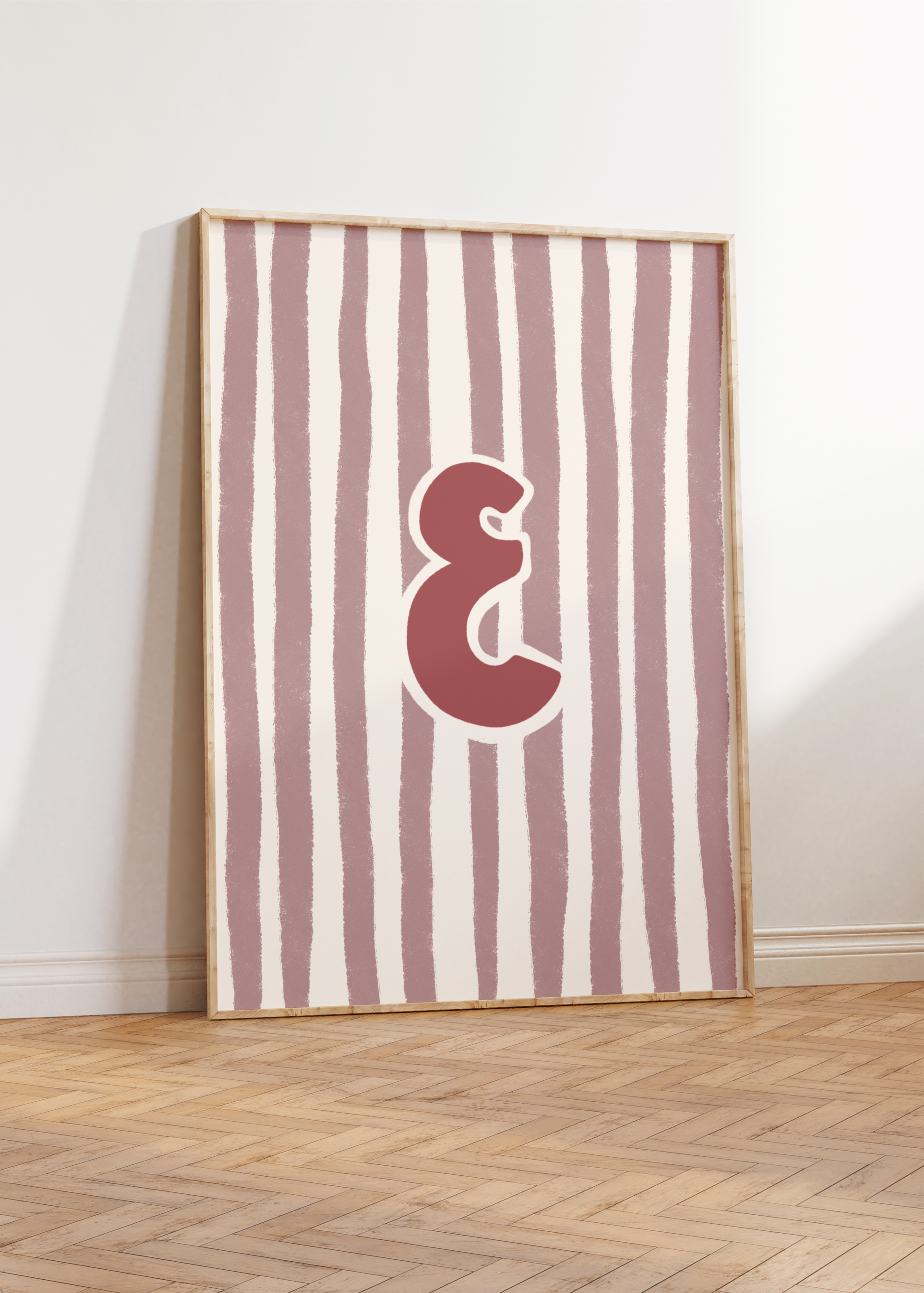 Arabic Letter Print: Pink Stripe