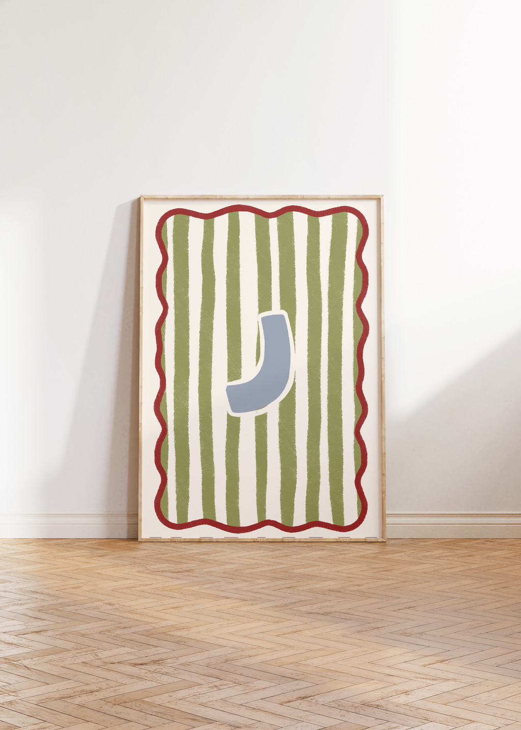 Arabic Letter Print: Green & Red