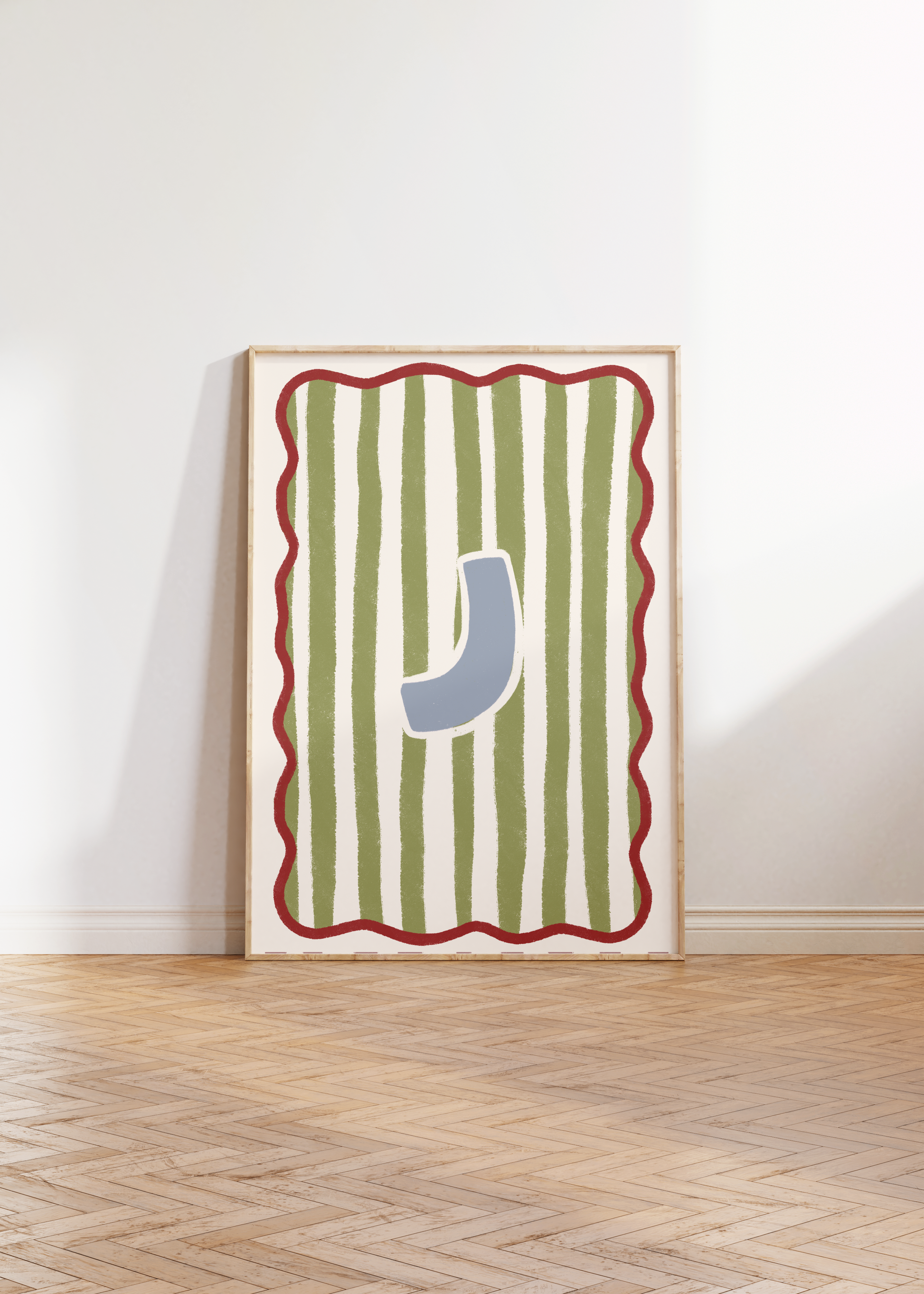 Arabic Letter Print: Green & Red