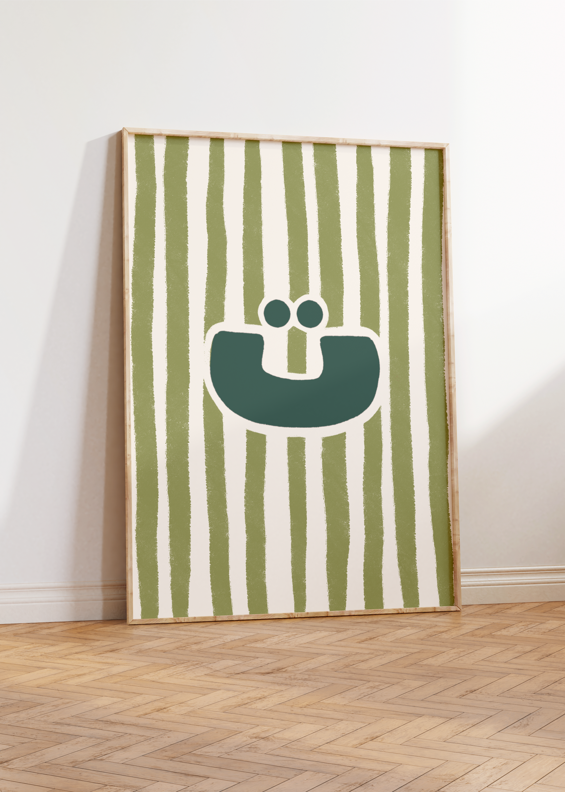 Arabic Letter Print: Green Stripe